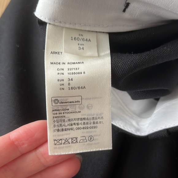 NWOT ARKET Hopsack Wool Trousers in Black - Picture 8 of 9